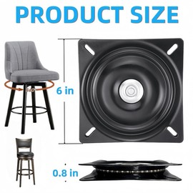 2Pack Heavy Duty Bar Stool Swivel Plate, 6Inch Chair Swivel Base with Solid Ring of Ball Bearings, 400lbs Capacity Replacement Swivel Seat Parts, Furniture Replacement Swivel Plate