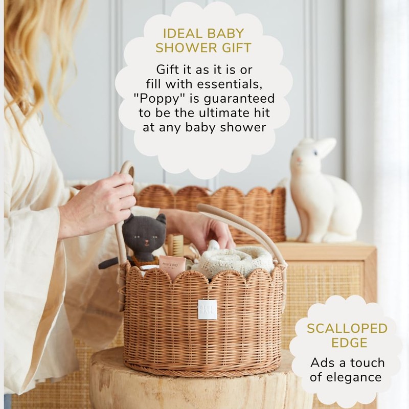 BEBE BASK Premium Baby Diaper Caddy Organizer - Handmade &