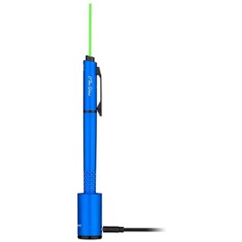 Olight Open Glow Blue Rechargeable Penlight, 120Lu LED, Green Laser, 2 Refills