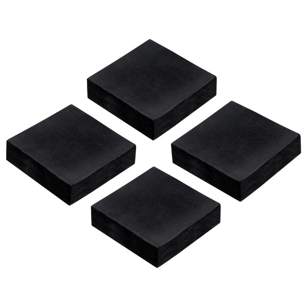 sourcing map 4pcs Rubber Anti-Vibration Pads Hard Pad, 50mm Square