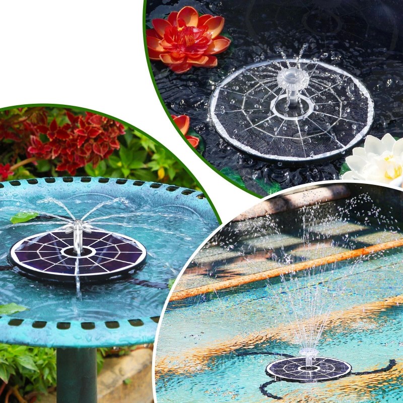 AISITIN 3.7W Solar Bird Bath Fountain Upgraded 6.3" Solar Glass