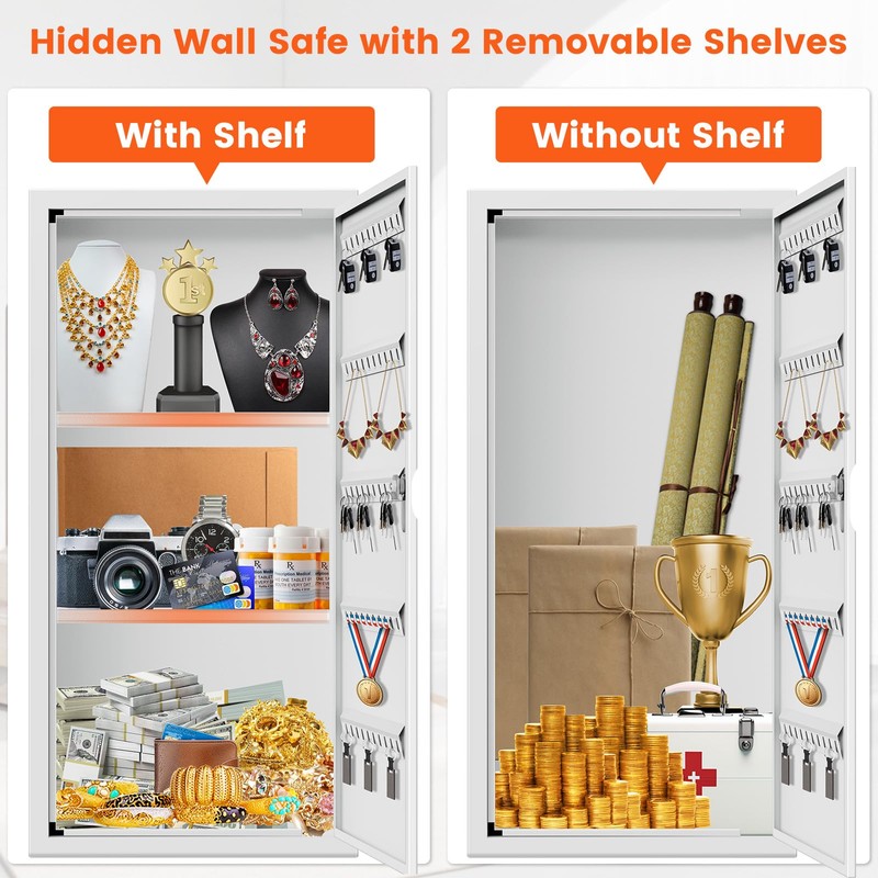 29.53" Tall White Wall Safes Between 16" Studs | 33%
