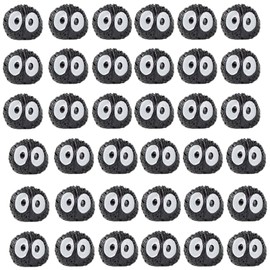 40 PCS Soot Sprite Decor, Cute Car Accessories Dorable Anime Automotive Decoration for Auto Rearview Mirror & Dashboard, Fun Accessories Ornament for Home Office, Table, Bike Decor