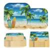 200Pcs Summer Beach Party Supplies Tropical Ocean Plates and Napkins