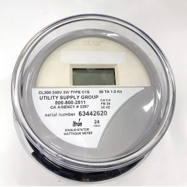 Itron Single-Stator Watthour Meter CL200 240V 3W Type C1S 30TA 1.0Kh NEW