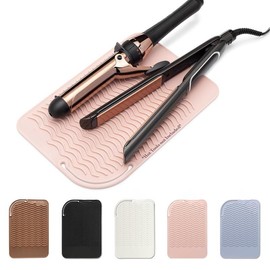 Heat Resistant Mat - Iron Mat - Curling Iron Holder - Silicone Heat Resistant Mat - Makeup Mat - Hot Tools Mat - Hot Tools Flat Iron Holder - Color: Black
