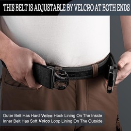 MOZETO Duty Belt, 2" Police Security Nylon Duty Belts Law Enforcement Officer with 2 Key Holder and 4 Belt Keepers