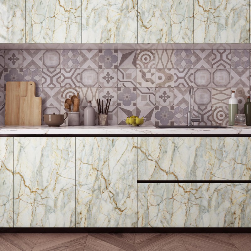 Stickyard 12"x160" Green Topaz Marble Wallpaper Peel and Stick