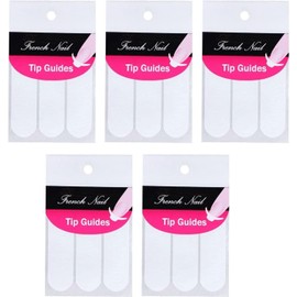 5 Sheets 240Pcs White French Manicure Nail Art Stickers Strips, Guide Stickers Moon Shape Design Self-Adhesive Nail Sticker Tips for Manicure Decoration DIY Tools and Decals, Nail Stamp