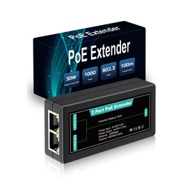 1 in 2 Out Gigabit PoE Extender, NICGIGA 2 Port PoE Repeater 100 Meters(328 ft),IEEE 802.3af/at Power Over Ethernet PoE Splitter to 2 PoE Devices Like IP Cameras, IP Phone, Wireless AP