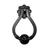 Twisted Iron Door Knocker with Simple, Graceful Style - Black