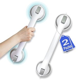 Shower Grab Bar, Bathroom Grab Bars for Seniors, Suction Shower Grab Bar - Bath & Shower Grab Bars No Drill, No Drilling Waterproof Suction Handles for Shower-D