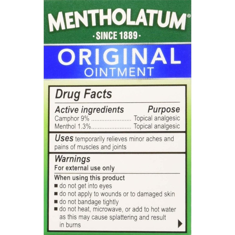 Mentholatum Original Ointment Soothing Relief Aromatic Vapors oz, No Color,