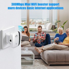 WLAN Amplifier WLAN Repeater Internet Amplifier for Home, Supports Ethernet Port, WPS, Repeater/AP Mode, Compatible with All WLAN Devices, 300 Mbit/s 2.4 GHz, GP-C3W11
