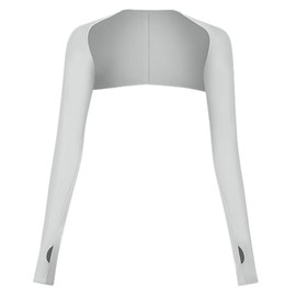Active Sun Protection Cooling Crop Shrug with Arm Sleeves for Golfing, Grey