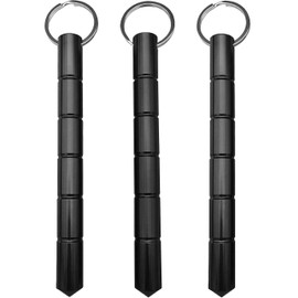 Kubaton Keyring Aluminum Solid Black Safety Keychain, Self Defense Weapon for Women Ladies Girls