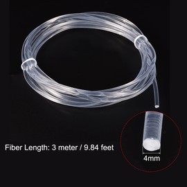 sourcing map PMMA Side Glow Fibre Optic Cable 4 mm 3.0 m for LED Light Guides in the Home, Hotel