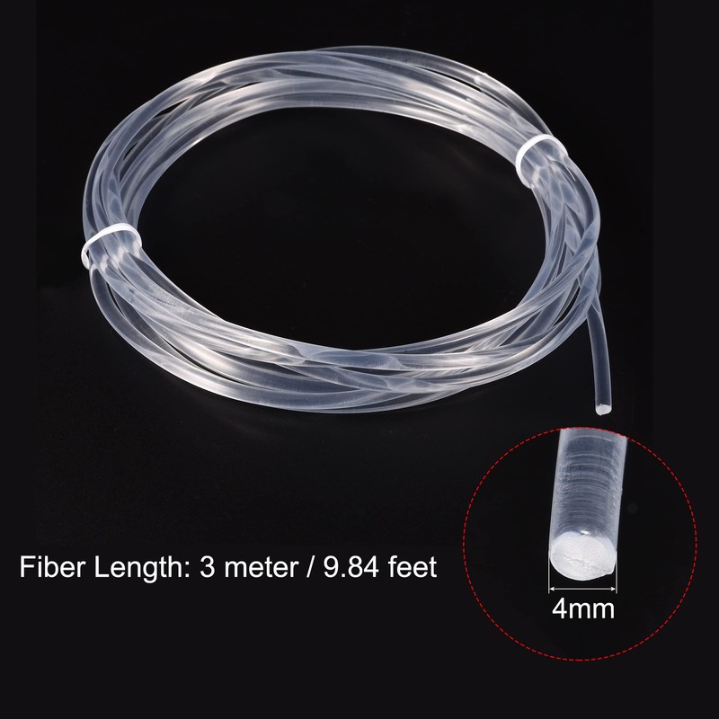 sourcing map PMMA Side Glow Fibre Optic Cable 4 mm