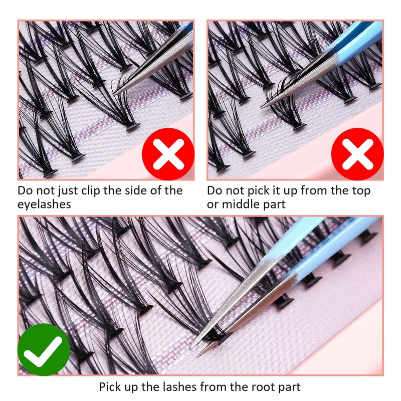 MLEN DIARY Individual Eyelashes, Pack of 246 Lash Clusters Eyelash