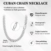 FLHEART Mens Chain Necklace Promise Gifts - 8mm Cuban Chain