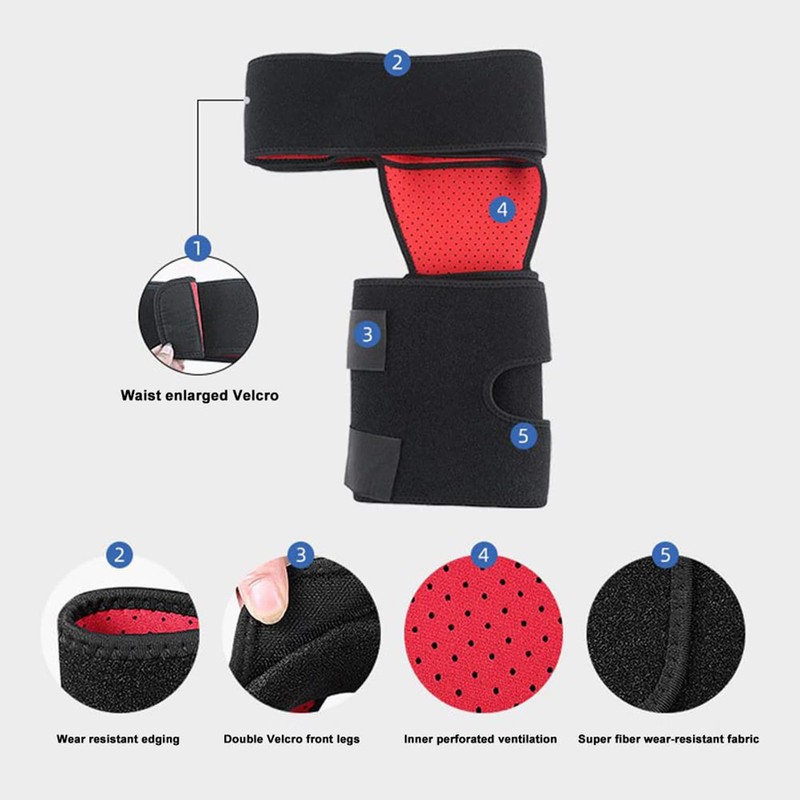 BYVCUI Hip Brace Thigh Hamstring Compression Support Wrap Reusable Portable