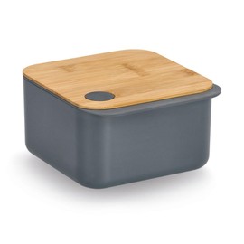 Zeller 14756 Storage Container with Bamboo Lid, Plastic, Approx. 15.4 x 14.1 x 8.2 cm