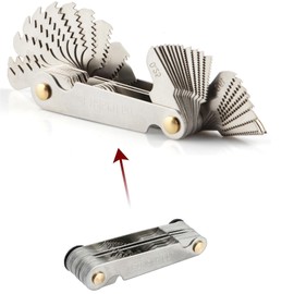 Yuentoen 58 Sheets Stainless Steel Thread Gauge Set, 60° Centre Fishtail Gauge for Thread Gauges and 55° Centre Gauge Inch Metric, 4-62G Whitworth Screw Thread Measuring Tool