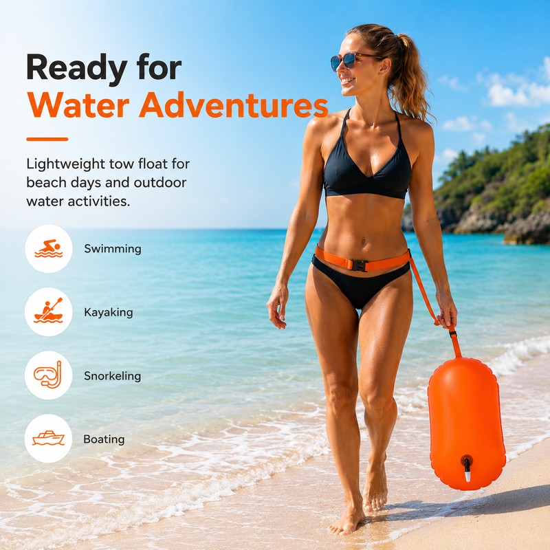 Inflatable Swim Tow Buoy for Open Water – Lightweight PVC