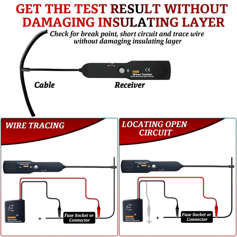 Automotive Circuit Tracer & Wire Tracker 6-42V DC Wire Short