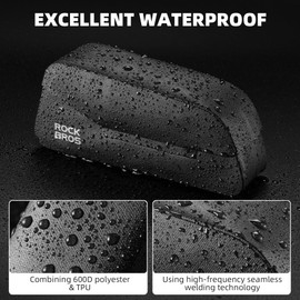ROCKBROS Bike Frame Bag with Magnetic Flap Top Tube Bike Bag Waterproof Bike Packing Cycling Tools Storage Bag for MTB Road Bike