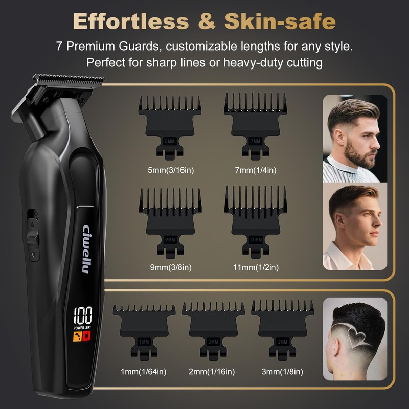 ciwellu Hair Trimmer for Men, Professional Barber Liner & Beard