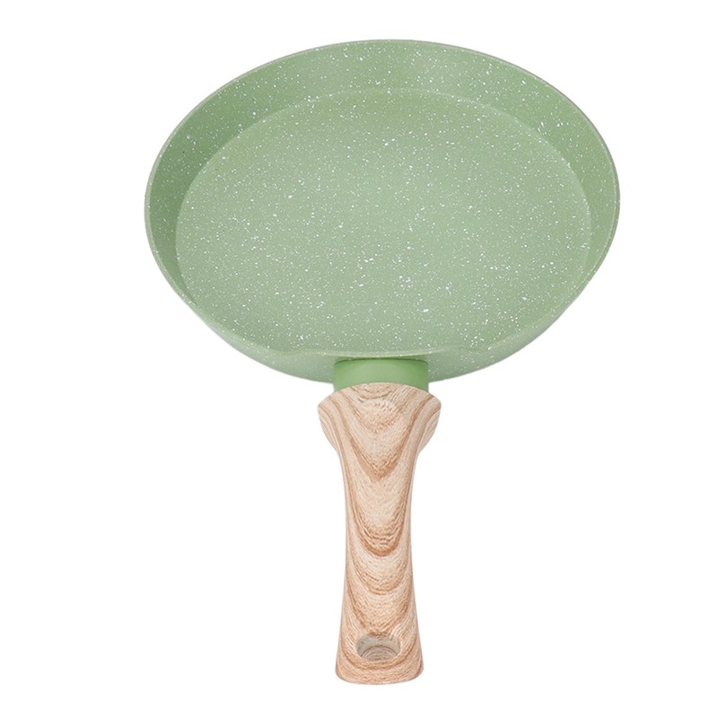 Frying Pan Wood Handle Aluminum Alloy Cooking Skillet Fast Heating