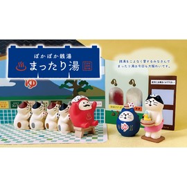 Decole ZCB-86135 Public Bath Cat Daruma Approx. 1.2 x 1.2 x 1.7 inches (30 x 30 x 43 mm)