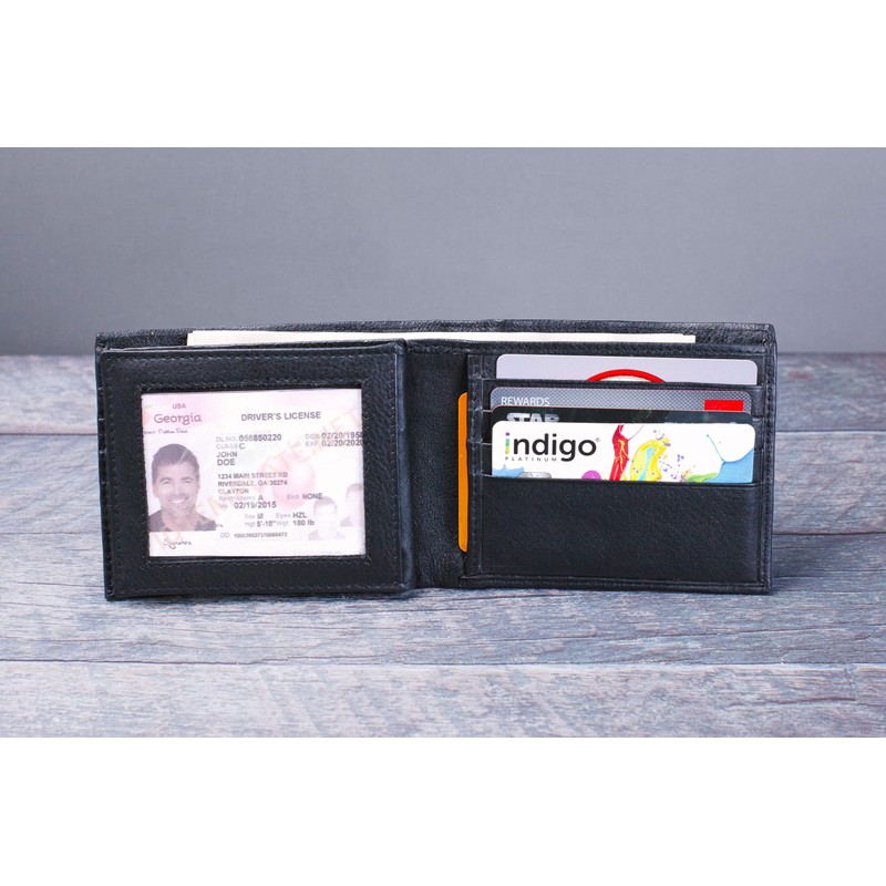 Texan Bull Wallet for Men-Genuine Leather RFID Signal Blocking Bifold