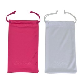 Ed Hicks 2pcs Premium Microfiber Pouch Case Bag Microfiber Glasses Sunglasses Case Soft Sunglasses Pouch (White and Pink)