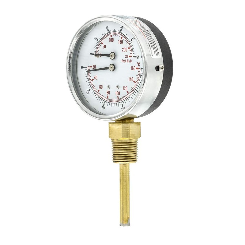 PIC Gauges TRI-HD-302L-E Bottom Mount Industrial Heavy Duty Round Dial
