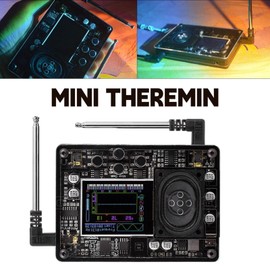 Mini Theremin Musical Electronic Instrument, Multiple Adjustable Voices Theremin Vintage Musical Module with Type C Interface, 70 Kinds of Tones