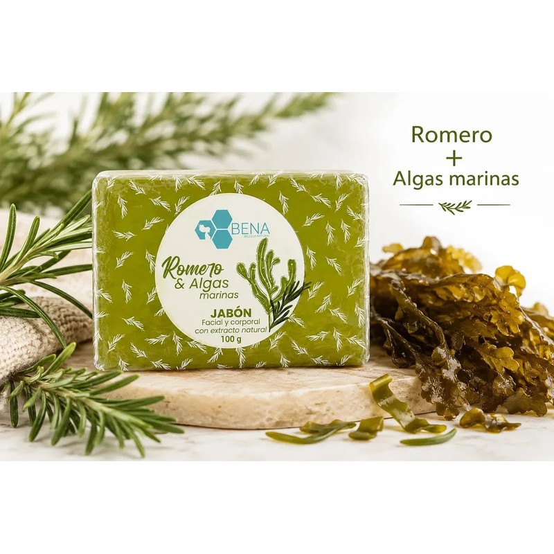 Jabon Artesanal Romero Y Algas Marinas Antioxidante Bena
