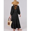 ANRABESS Womens Boho Maxi Dresses 2025 Summer V Neck Puff