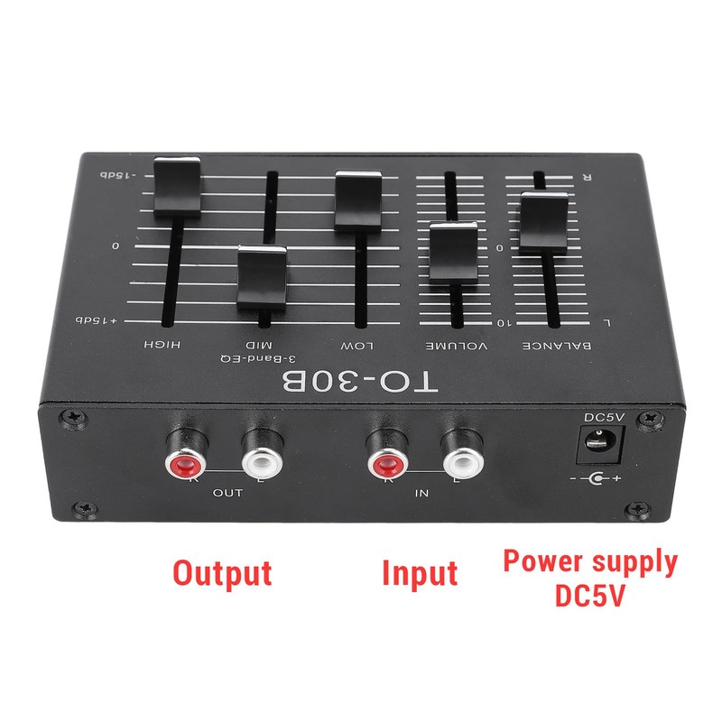 Stereo EQ Equalizer, 3 Band Equalizer Stereo EQ Preamp, High,