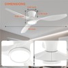 TALOYA 52 inch Ceiling Fans with Lights Remote Control, Modern