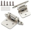3 Pair -6 Pcs 1/2" Overlay Matte Silver Cabinet Hinges