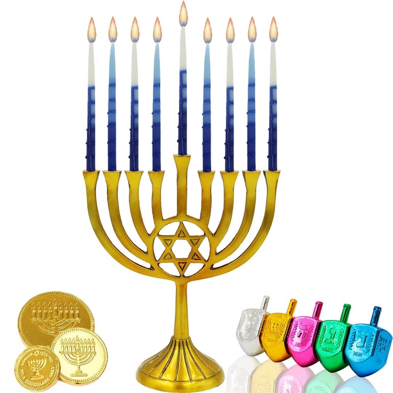 The Dreidel Company Dripless Deluxe Tapered Pastel Blue and White