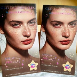 Pecas brillantes, tatuajes holográficos para rostro y cuerpo con purpurina dorada para mujer, accesorios de maquillaje estrella para festivales y fiestas (holográficos).