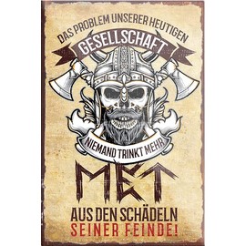 schilderkreis24 Funny Saying "Problem unserer heutigen Gesellschaft" Magnet Viking Decorative Fridge Magnet Humour Gift Idea Birthday Christmas 9 x 6 cm