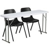 Flash Furniture Kathryn 5-Foot Plastic Folding Training Table Set with