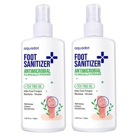 Tea Tree Oil Foot Sanitizer Spray for Athlete's Foot, Dry Cracked Feet, Nail Fungus, Jock Itch, Ringworm, Cracked Heels, and Itchy Skin | Foot Spray:_3 Bottles