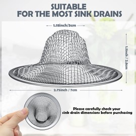 Shimeyao 100 Pcs 2.75 Mesh Sink Strainers Stainless Steel Drain Strainer Mesh Shower Drain Hair Catchers for Bathroom Kitchen for Lavatory Balcony Laundry Mop Pool RV Sink