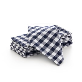 GAMUSI Vichy Check Fabric Napkins – Pack of 6 Units Resistant Cotton for Hospitality 45 x 45 cm, Blue