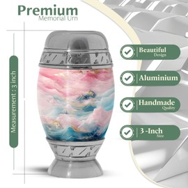 Yatskia Pink Small Urns for Human Ashes Keepsake, Cremation Keepsakes for Ashes, (Pack of 1, 3 Inch)